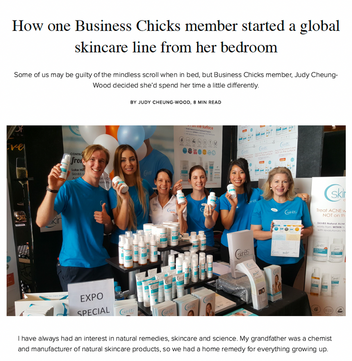 How one Business Chicks member started a global skincare line from her bedroom