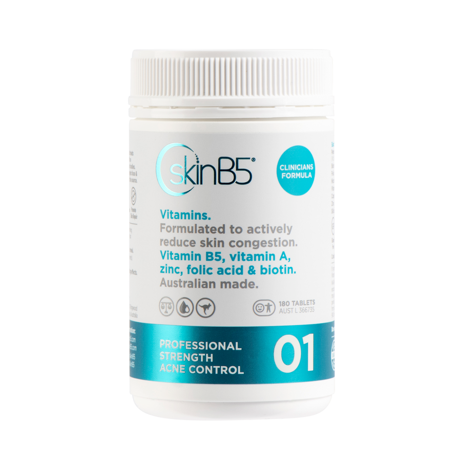 SkinB5 supplement bottle on a white background