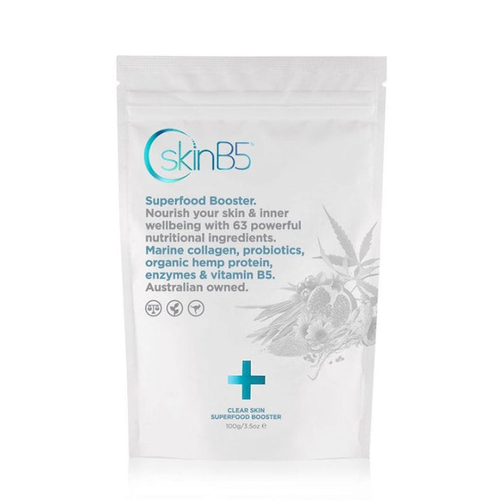 superfood skincare sachets with collagen, prebiotics, probiotics, and super fruits